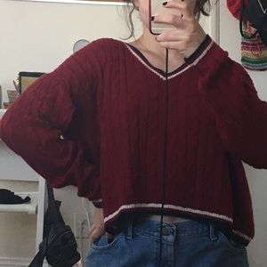 Red Cropped sweater